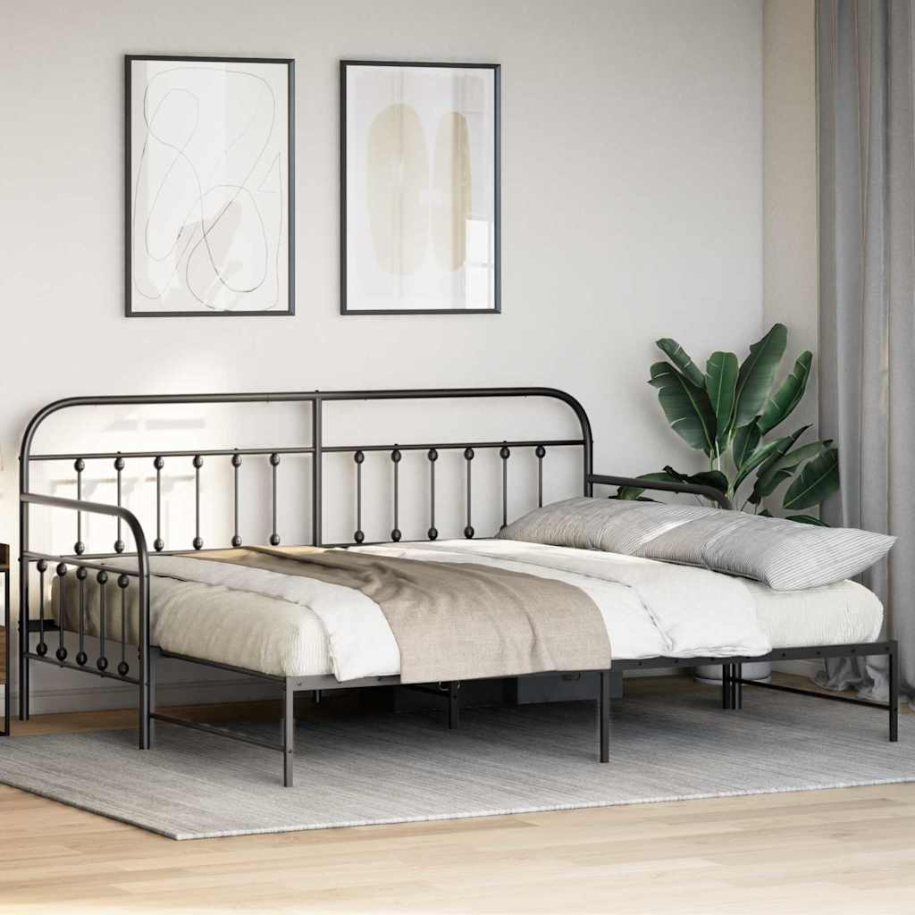 Struttura per letto di giorno Nero 90 x 200 cm | homemem39