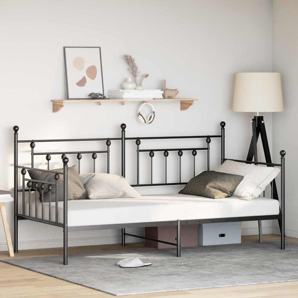 Struttura per letto di giorno Nero 107 x 203 cm Acciaio | homemem39