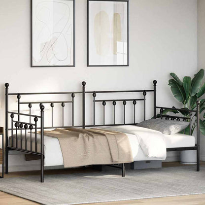 Struttura per letto di giorno Nero 107 x 203 cm Acciaio | homemem39