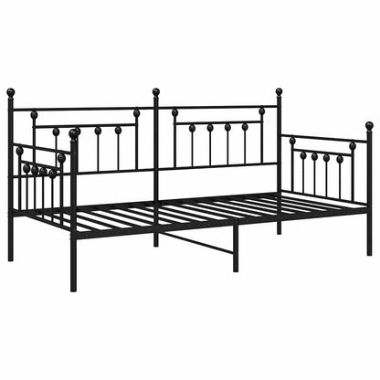 Struttura per letto di giorno Nero 107 x 203 cm Acciaio | homemem39