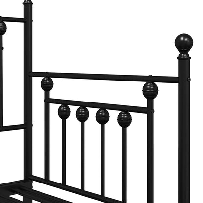 Struttura per letto di giorno Nero 75 x 190 cm Acciaio | homemem39