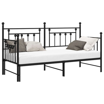 Struttura per letto di giorno Nero 75 x 190 cm Acciaio | homemem39