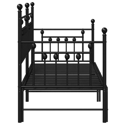 Struttura per letto di giorno Nero 75 x 190 cm Acciaio | homemem39