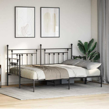 Struttura per letto di giorno Nero 80 x 200 cm Acciaio | homemem39