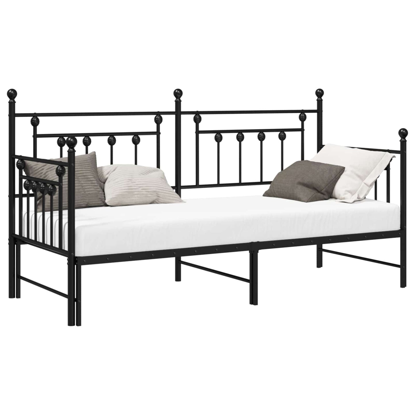 Struttura per letto di giorno Nero 80 x 200 cm Acciaio | homemem39
