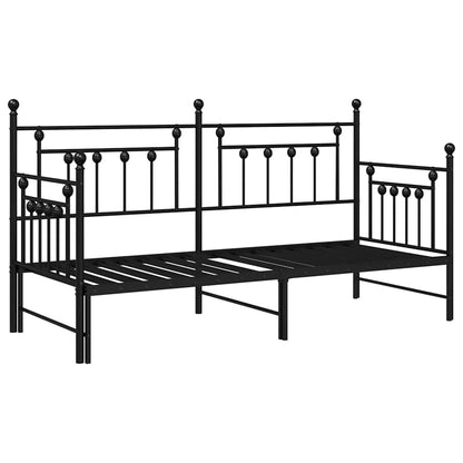 Struttura per letto di giorno Nero 80 x 200 cm Acciaio