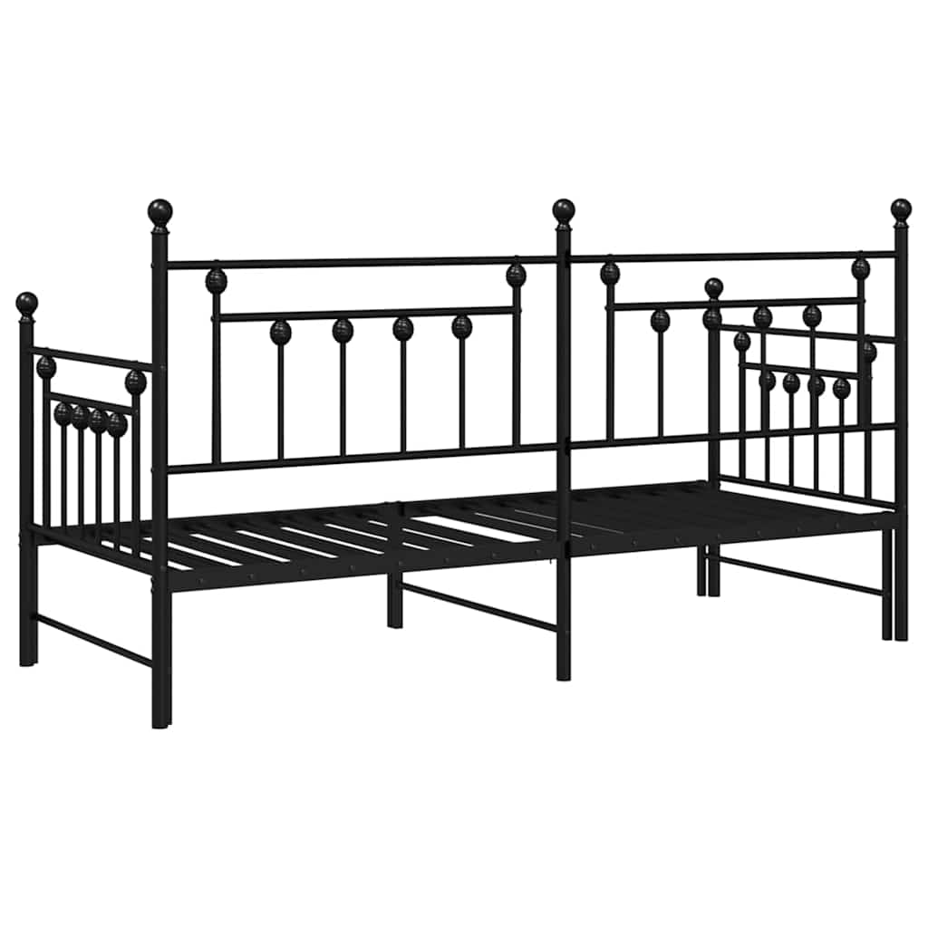 Struttura per letto di giorno Nero 80 x 200 cm Acciaio | homemem39