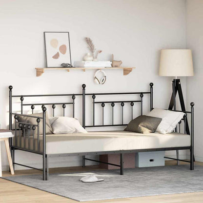 Struttura per letto di giorno Nero 90 x 200 cm Acciaio | homemem39