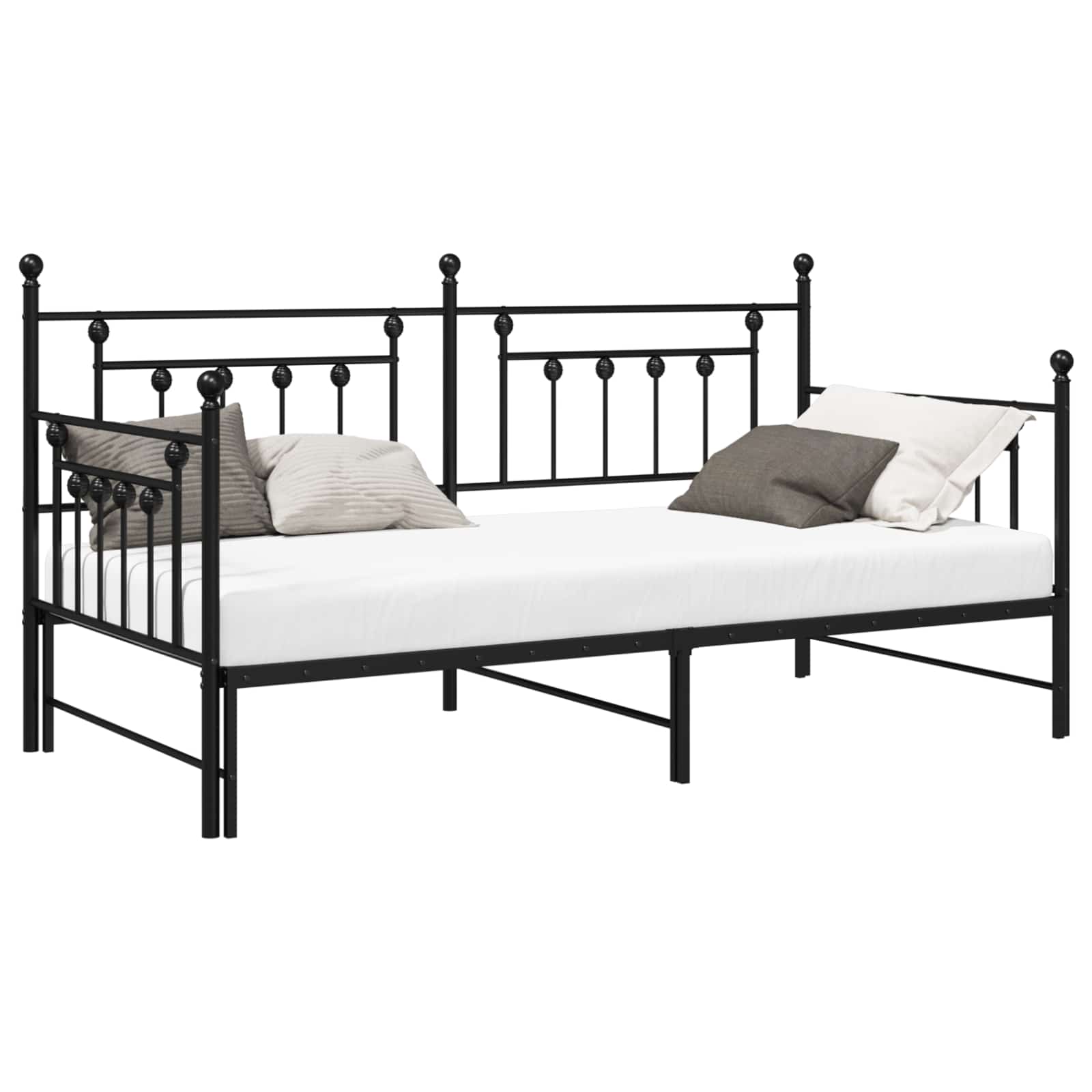 Struttura per letto di giorno Nero 90 x 200 cm Acciaio | homemem39
