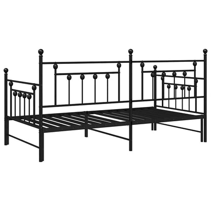 Struttura per letto di giorno Nero 90 x 200 cm Acciaio | homemem39