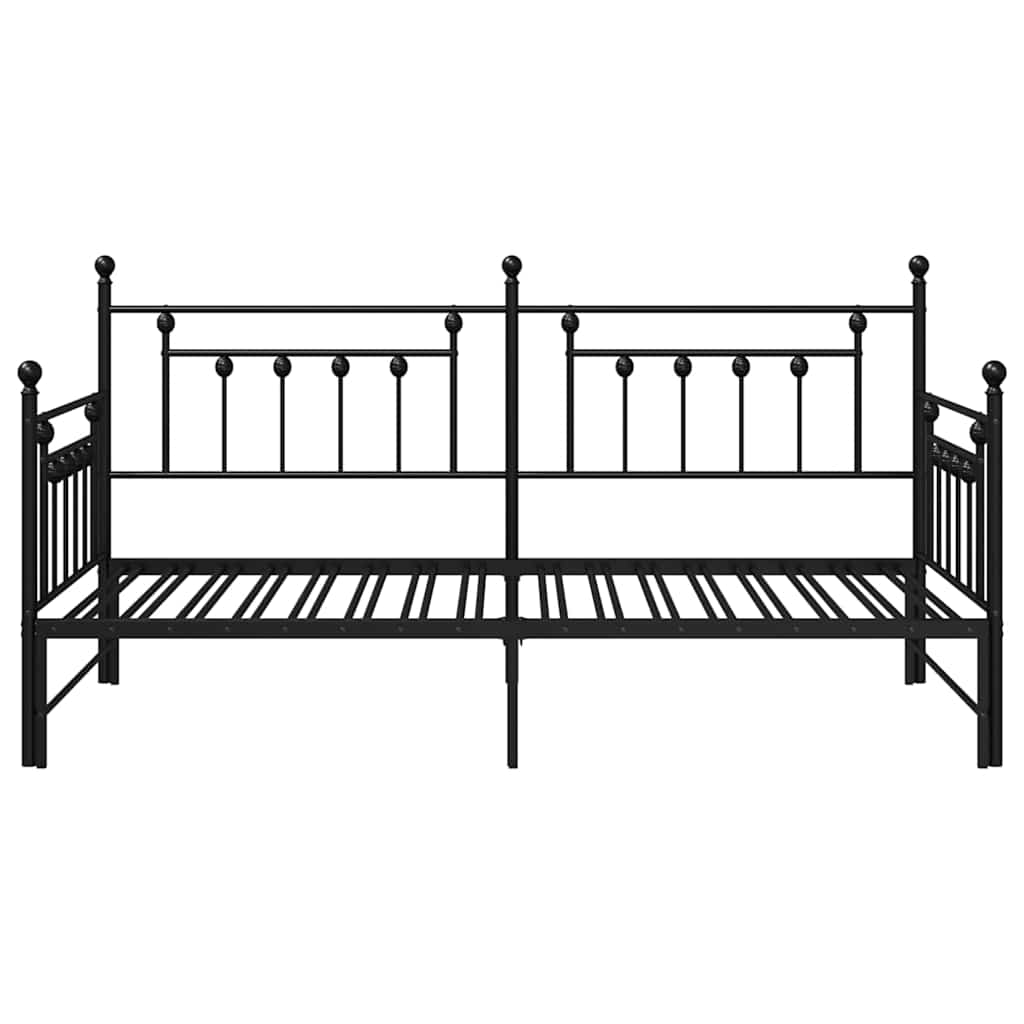 Struttura per letto di giorno Nero 100 x 190 cm Acciaio | homemem39