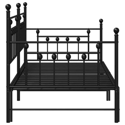 Struttura per letto di giorno Nero 100 x 190 cm Acciaio | homemem39