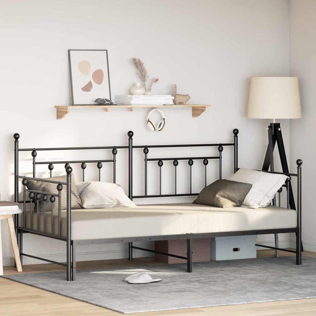 Struttura per letto di giorno Nero 107 x 203 cm Acciaio | homemem39