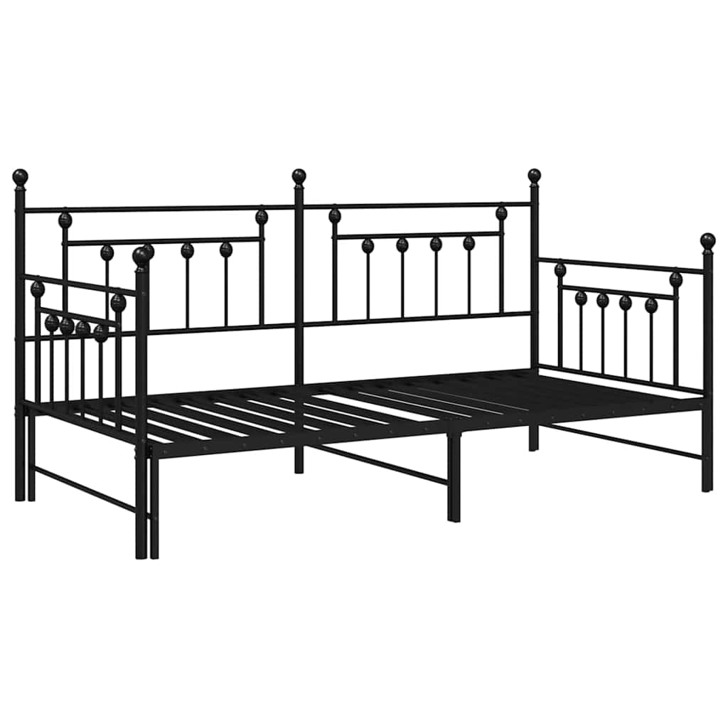 Struttura per letto di giorno Nero 107 x 203 cm Acciaio | homemem39