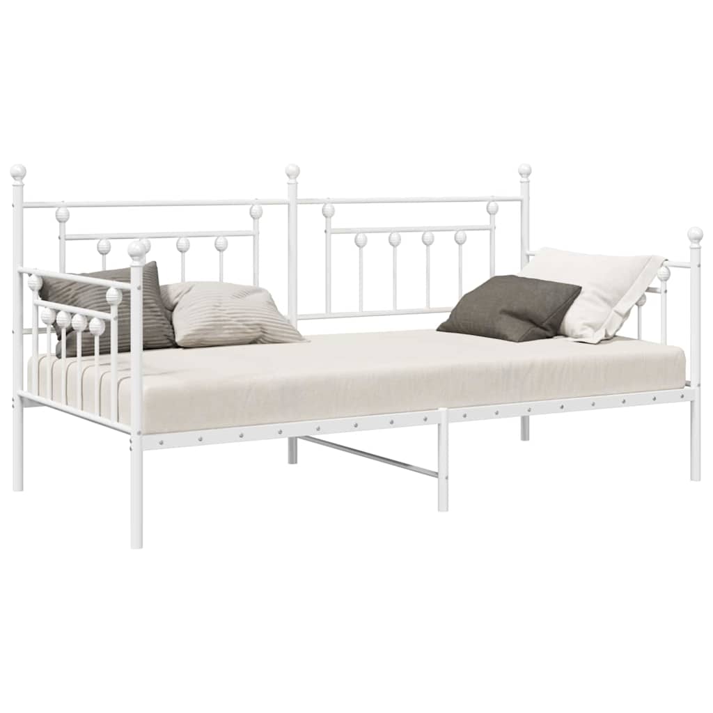 Struttura per letto di giorno Bianco 90 x 190 cm Acciaio