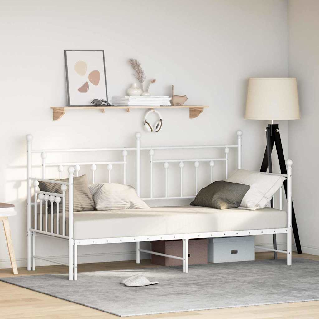 Struttura per letto di giorno Bianco 75 x 190 cm Acciaio | homemem39