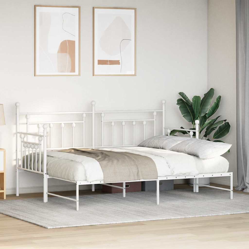 Struttura per letto di giorno Bianco 75 x 190 cm Acciaio | homemem39