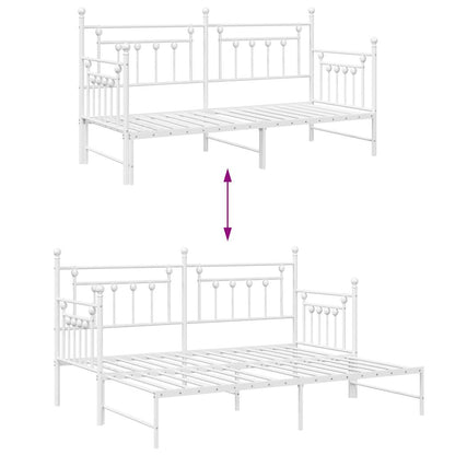 Struttura per letto di giorno Bianco 75 x 190 cm Acciaio | homemem39