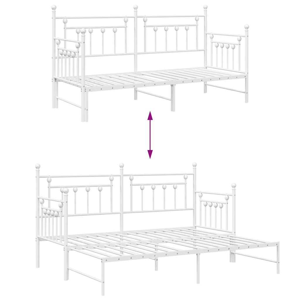 Struttura per letto di giorno Bianco 80 x 200 cm Acciaio | homemem39