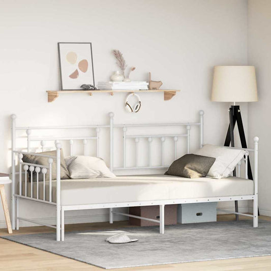 Struttura per letto di giorno Bianco 107 x 203 cm Acciaio | homemem39