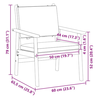 Sedia da Giardino 2 pcs Marrone Legno massello di acacia