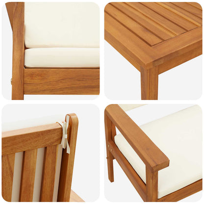 Set Divano da Giardino 3 pcs Bianco Crema | homemem39