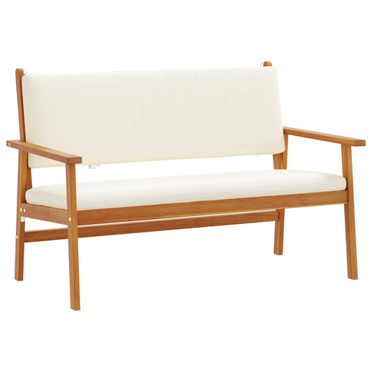 Panchina da giardino Bianco Crema Legno di Acacia Massello - homemem39