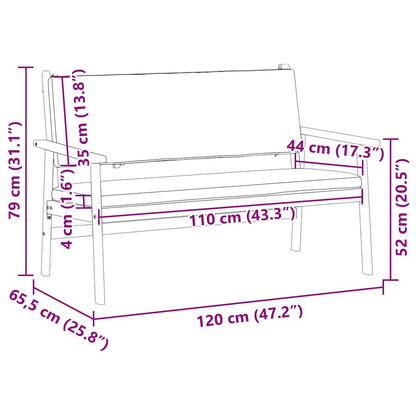 Panchina da giardino Bianco Crema Legno di Acacia Massello