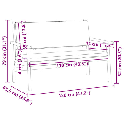 Panchina da giardino Marrone Legno massello di acacia