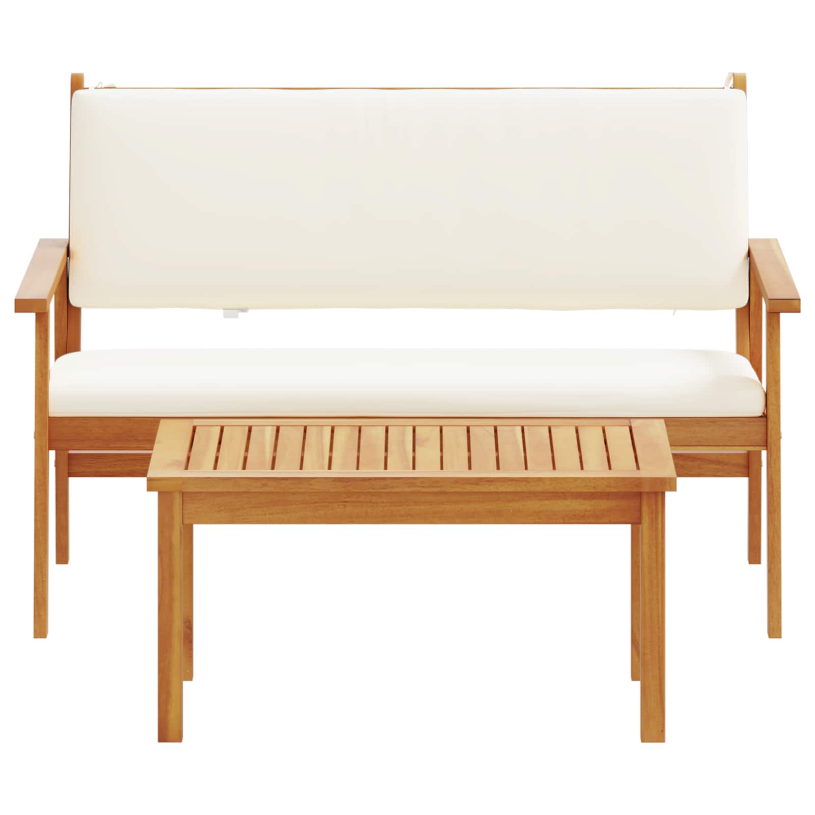 Set Divano da Giardino con cuscino 2 pcs Bianco Crema | homemem39