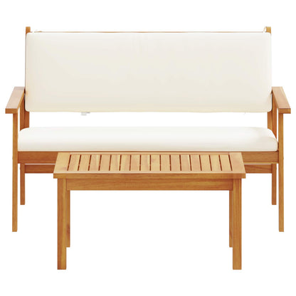 Set Divano da Giardino con cuscino 2 pcs Bianco Crema | homemem39