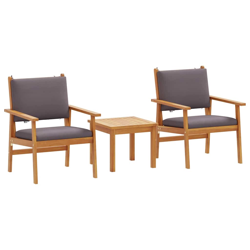 Set Divano da Giardino 3 pcs Antracite Legno di Acacia Massello | homemem39