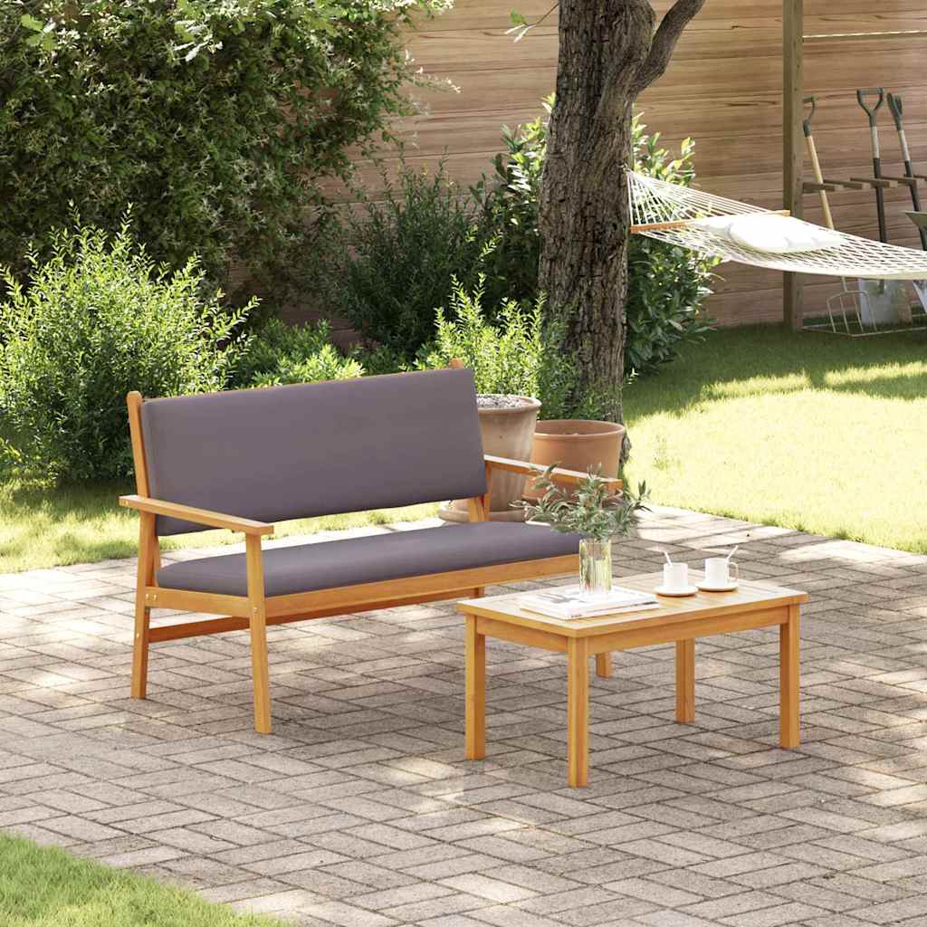 Set Divano da Giardino 2 pcs Marrone Legno massello di acacia