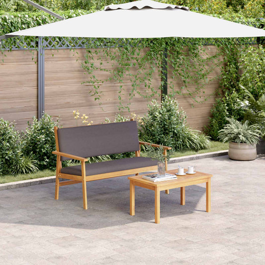 Set Divano da Giardino 2 pcs Antracite Legno di Acacia Massello