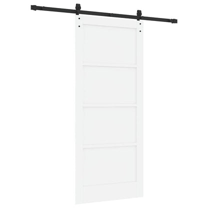 Porta scorrevole Bianco e Nero 86 x 198,5 cm Pino massello