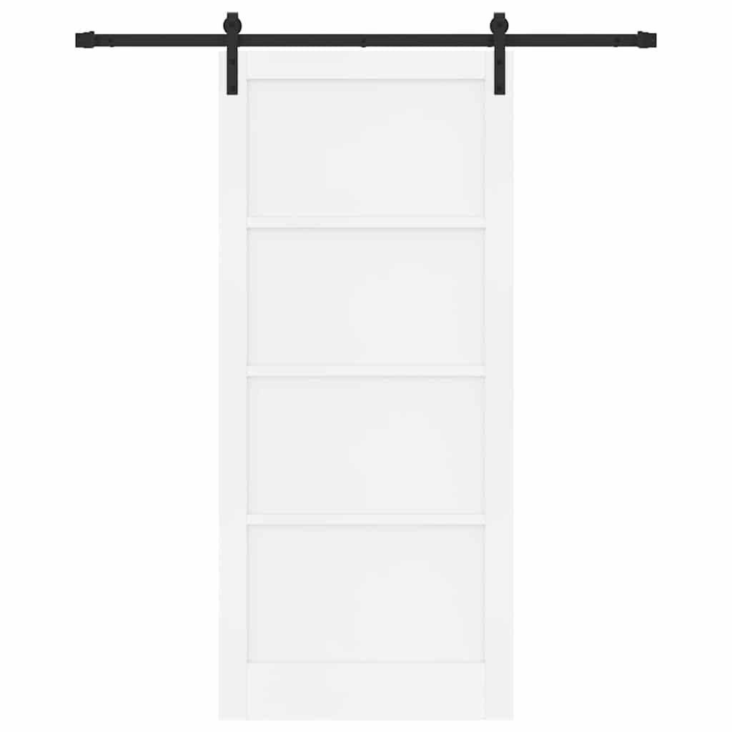 Porta scorrevole Bianco e Nero 93 x 211 cm Pino massello
