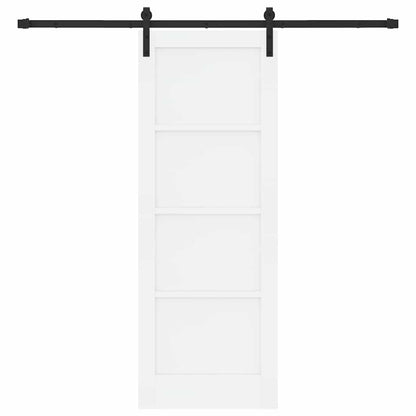 Porta scorrevole Bianco e Nero 73,5 x 198,5 cm Pino massello