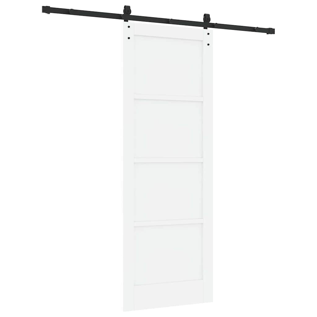 Porta scorrevole Bianco e Nero 78 x 211 cm Pino massello