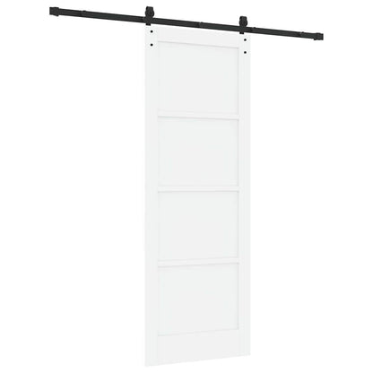 Porta scorrevole Bianco e Nero 78 x 211 cm Pino massello