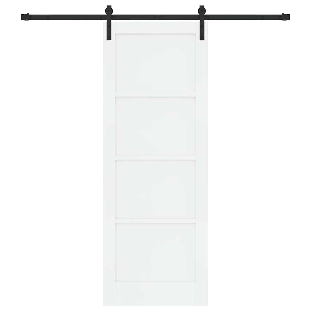 Porta scorrevole Bianco e Nero 78 x 211 cm Pino massello