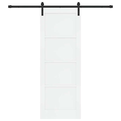 Porta scorrevole Bianco e Nero 78 x 211 cm Pino massello