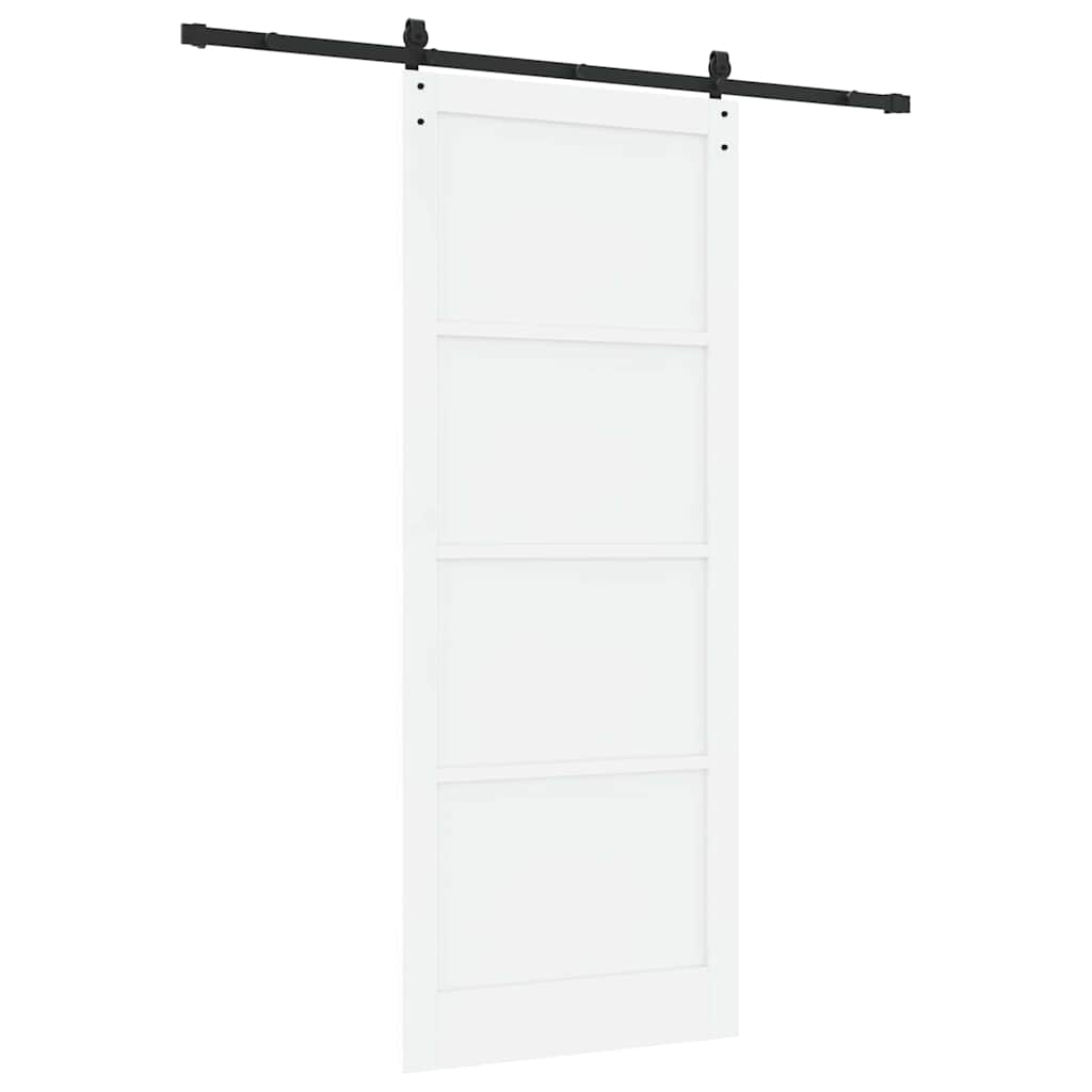 Porta scorrevole Bianco e Nero 93 x 232 cm Pino massello