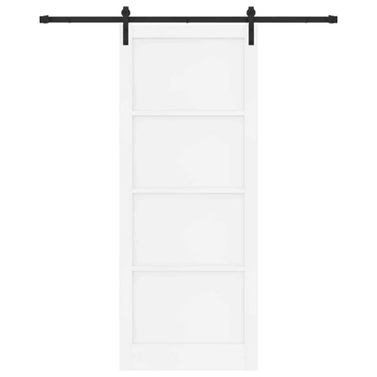 Porta scorrevole Bianco e Nero 93 x 232 cm Pino massello