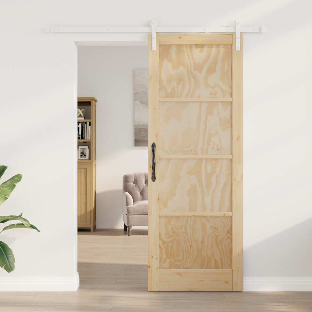 Porta Scorrevole Naturale e bianco 78 x 211 cm