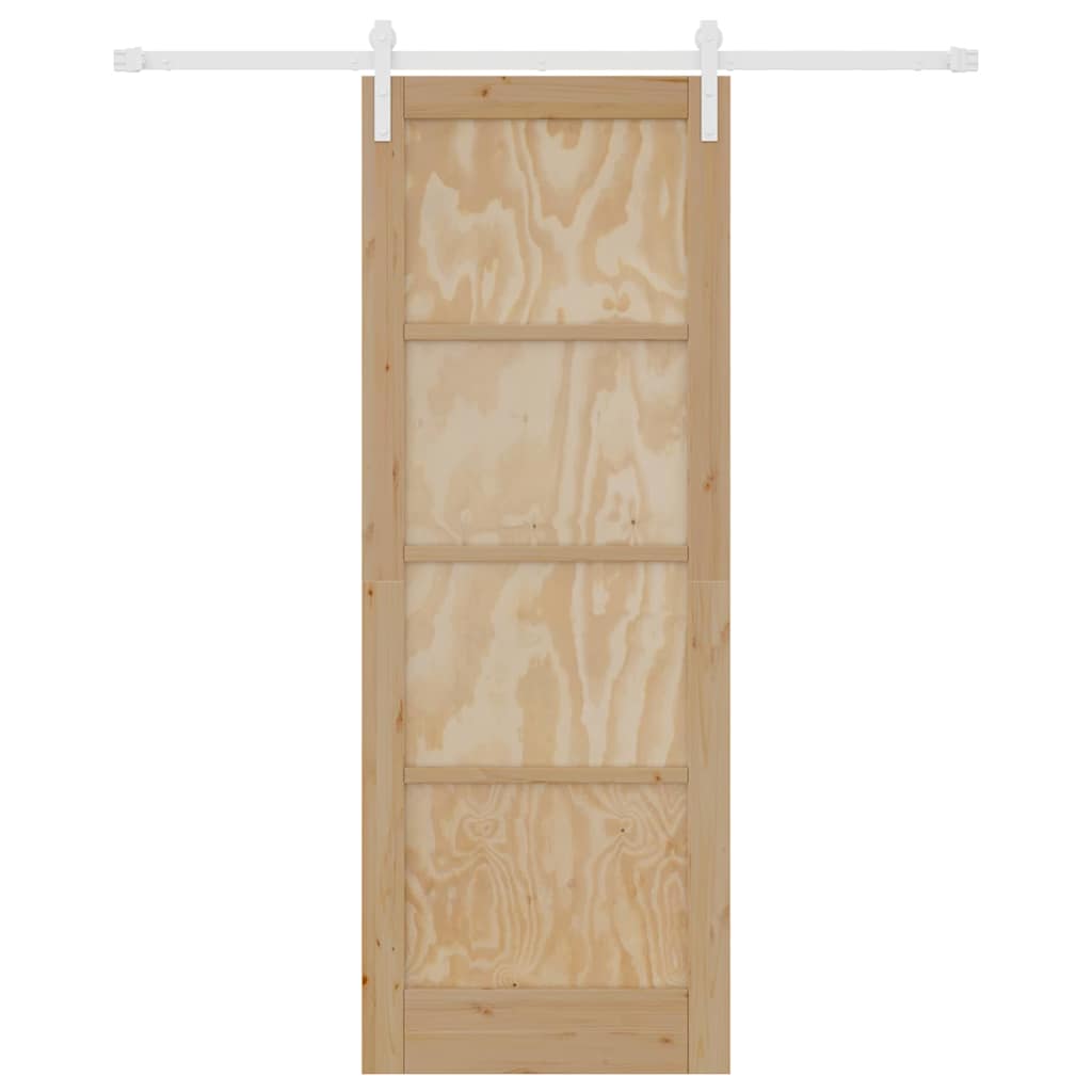 Porta Scorrevole Naturale e bianco 78 x 211 cm