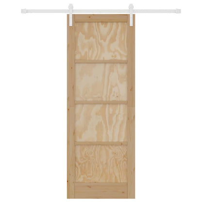 Porta Scorrevole Naturale e bianco 78 x 211 cm