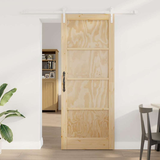 Porta Scorrevole Naturale e bianco 83 x 211 cm