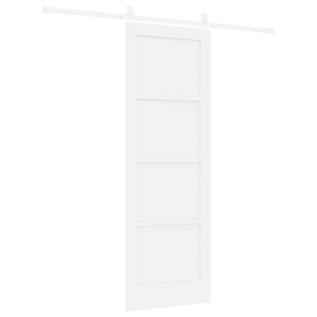 Porta scorrevole Bianco 73,5 x 211 cm Pino massello