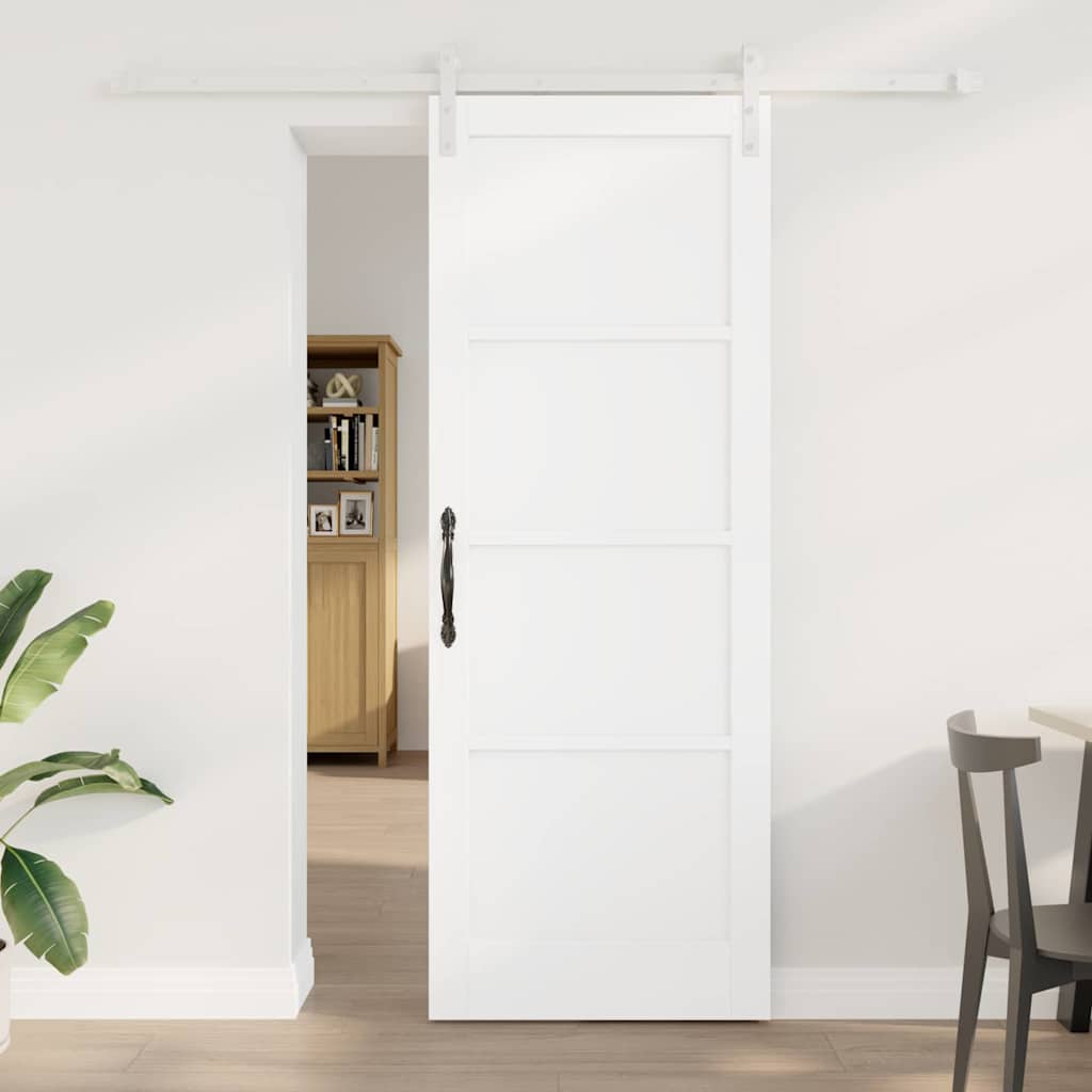Porta scorrevole Bianco 78 x 211 cm Pino massello