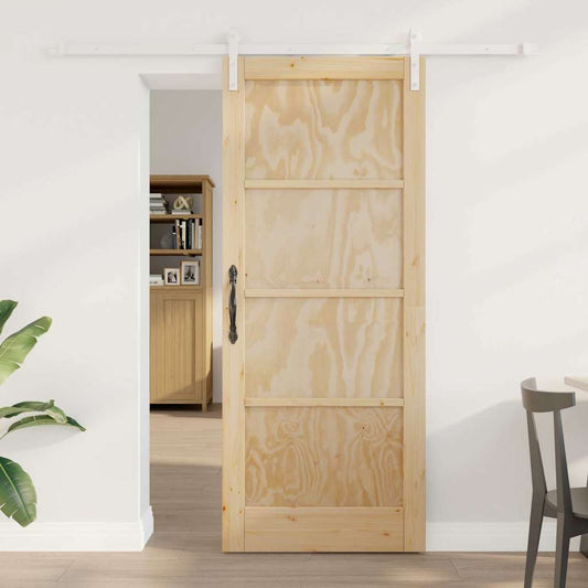 Porta Scorrevole Naturale e bianco 83 x 202 cm